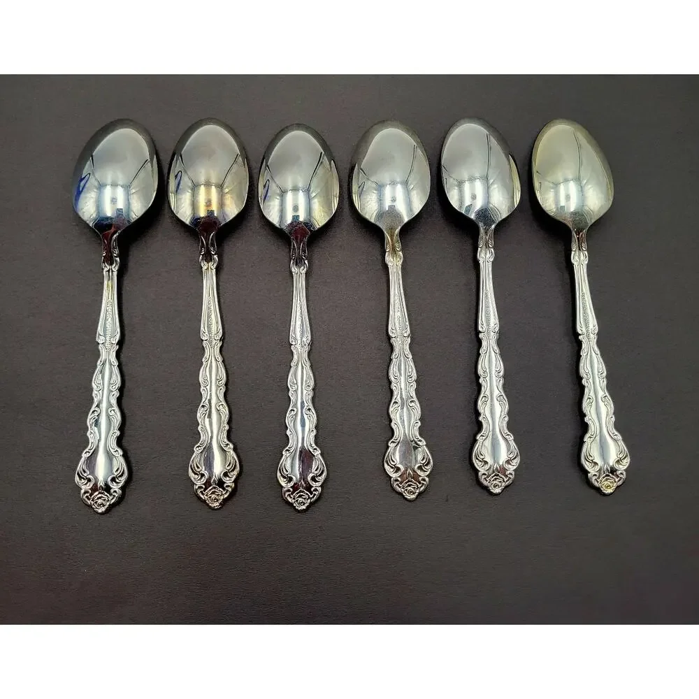 ONEIDA Community Beethoven Teaspoon Silverplate Baroque Vintage Set 6